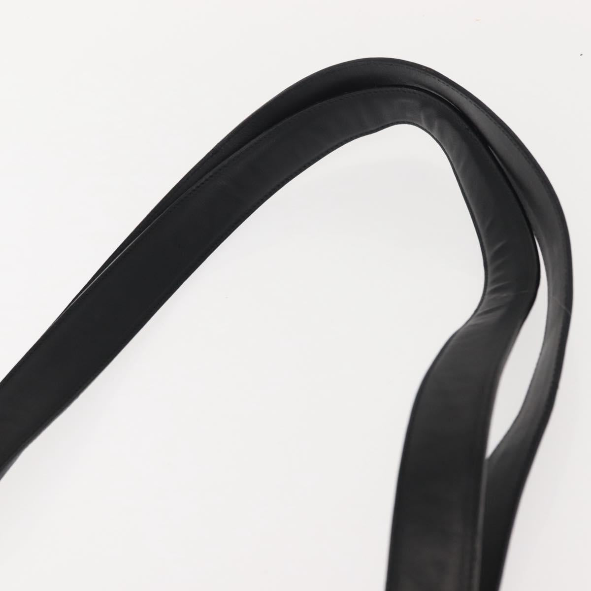 Salvatore Ferragamo Gancini Shoulder Bag Leather Black Gold Auth 150293