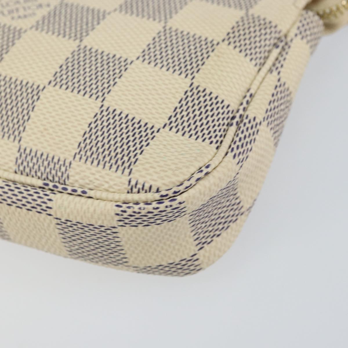 LOUIS VUITTON Damier Azur Mini Pochette Accessoires Pouch N63005 LV Auth 150311