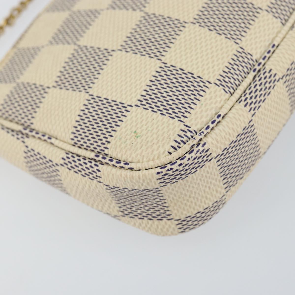 LOUIS VUITTON Damier Azur Mini Pochette Accessoires Pouch N63005 LV Auth 150311