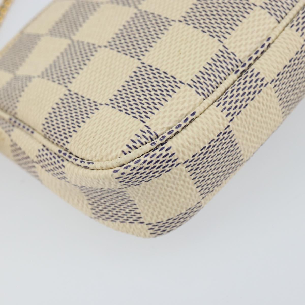 LOUIS VUITTON Damier Azur Mini Pochette Accessoires Pouch N63005 LV Auth 150311