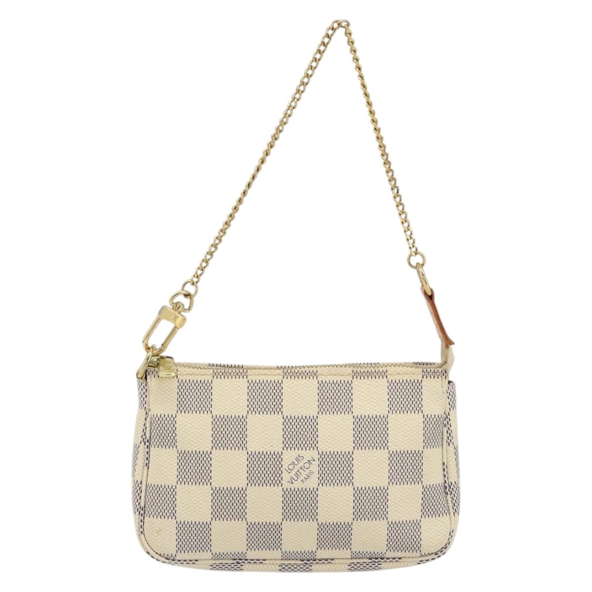 LOUIS VUITTON Damier Azur Mini Pochette Accessoires Pouch N63005 LV Auth 150311