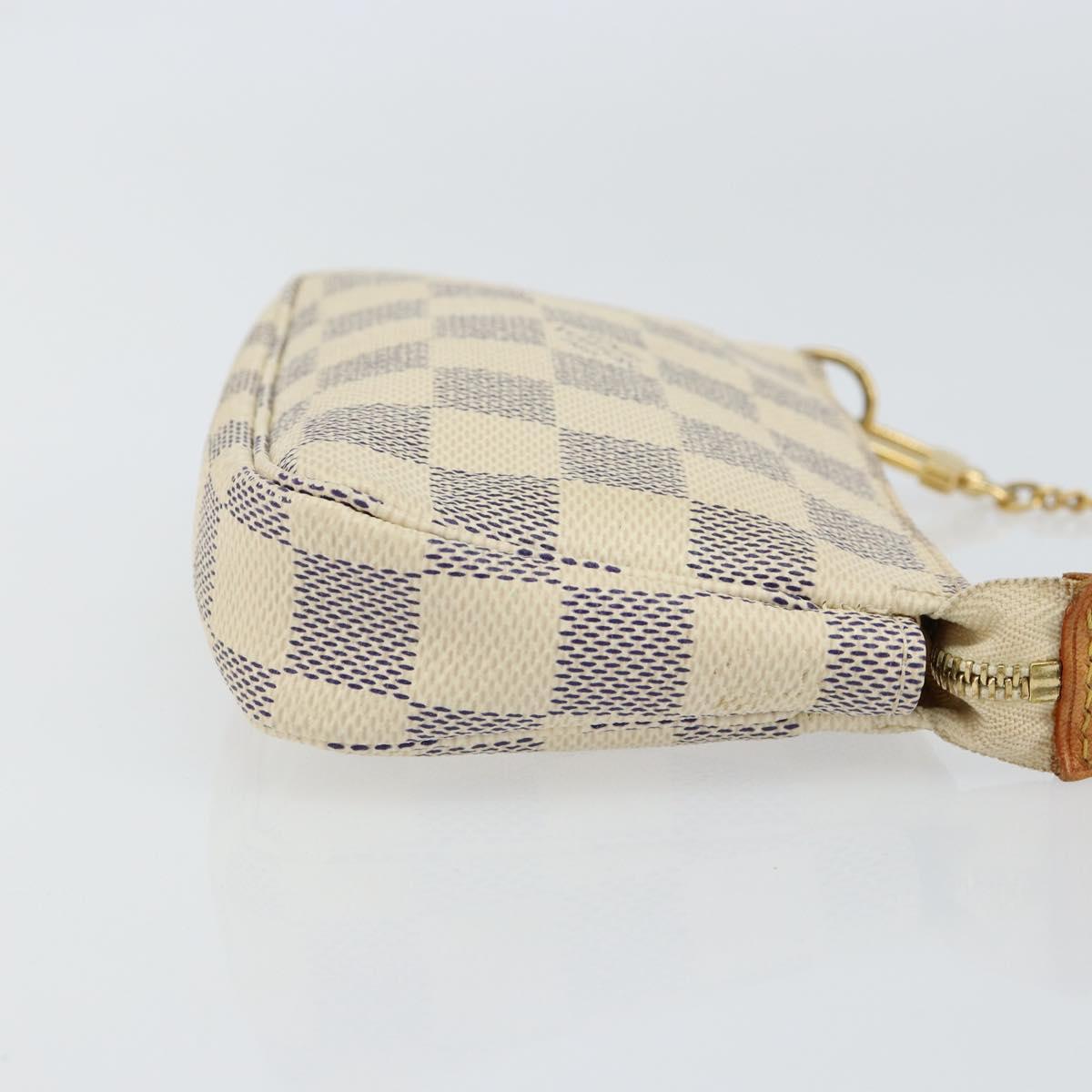 LOUIS VUITTON Damier Azur Mini Pochette Accessoires Pouch N63005 LV Auth 150311
