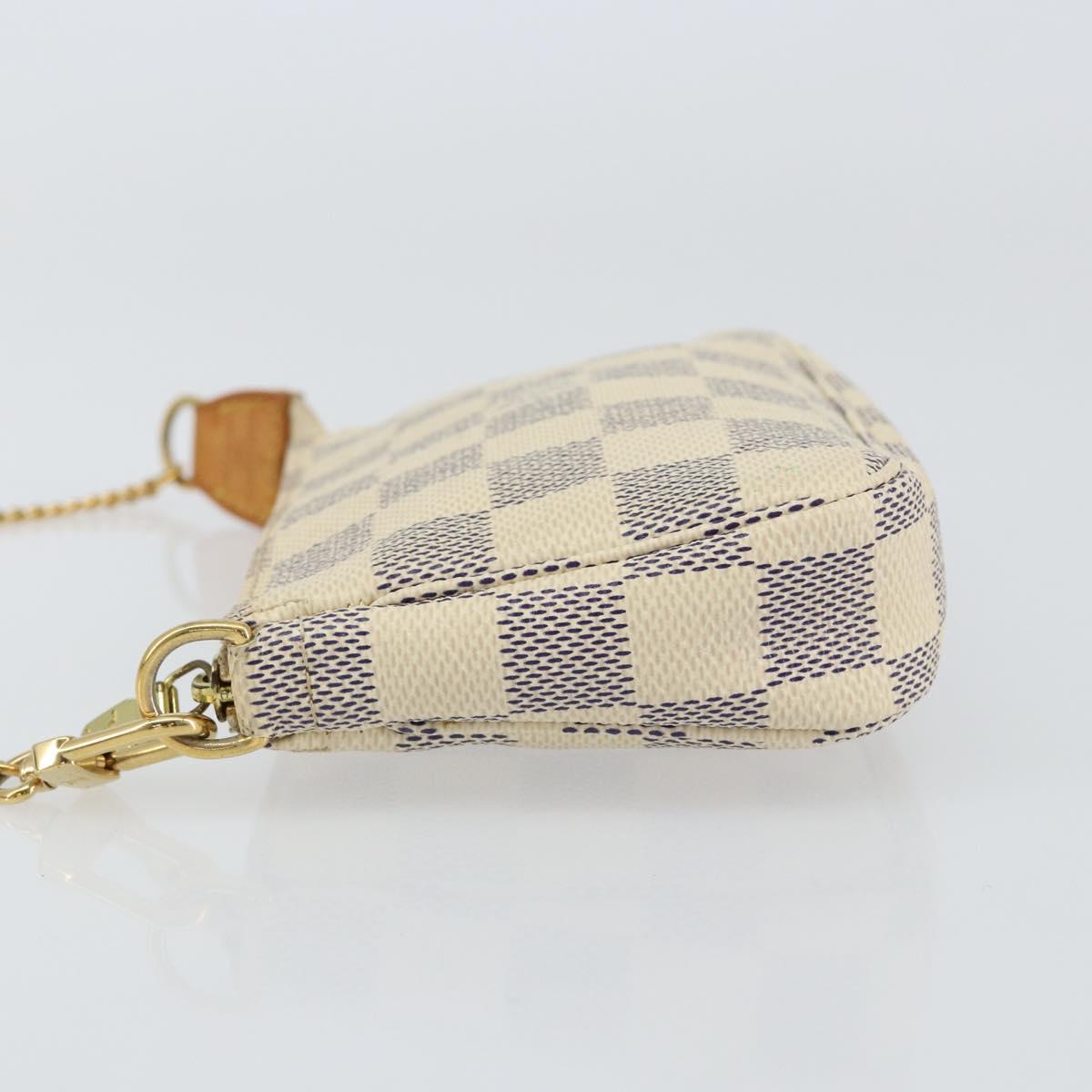 LOUIS VUITTON Damier Azur Mini Pochette Accessoires Pouch N63005 LV Auth 150311