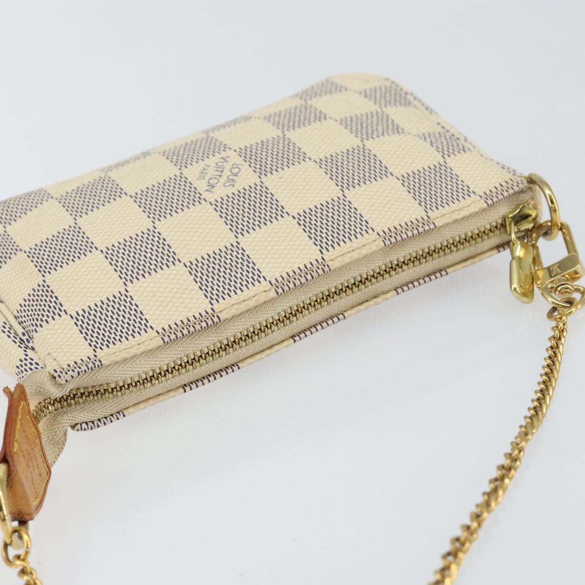 LOUIS VUITTON Damier Azur Mini Pochette Accessoires Pouch N63005 LV Auth 150311