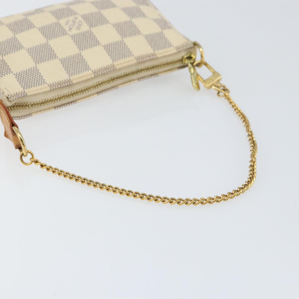 LOUIS VUITTON Damier Azur Mini Pochette Accessoires Pouch N63005 LV Auth 150311