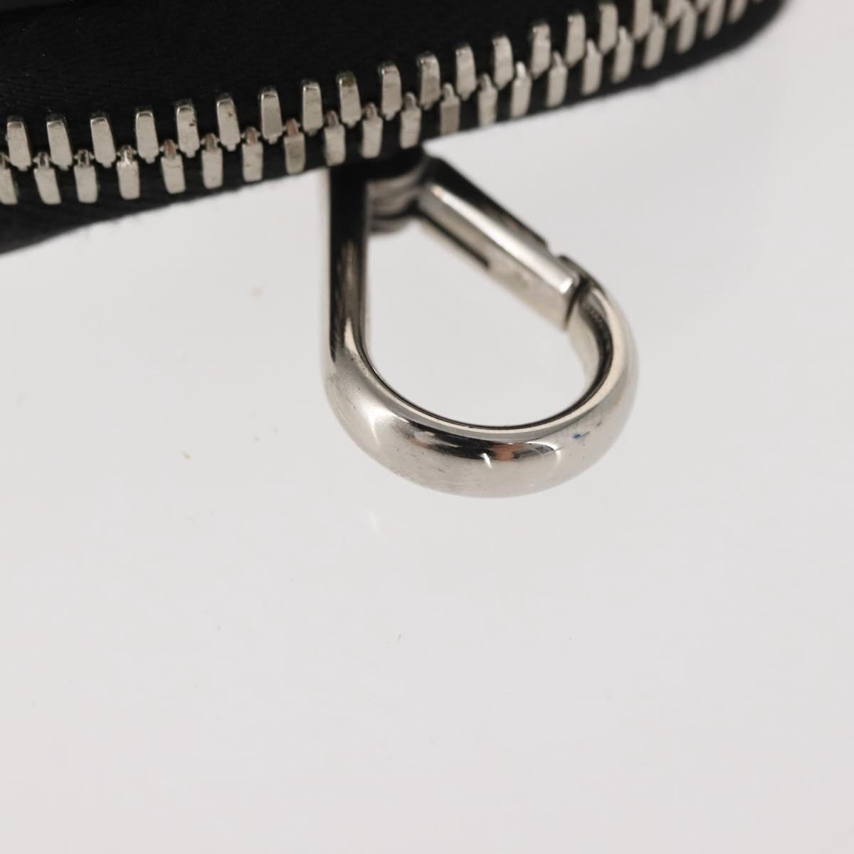 PRADA Pouch Patent leather Silver Auth 150318