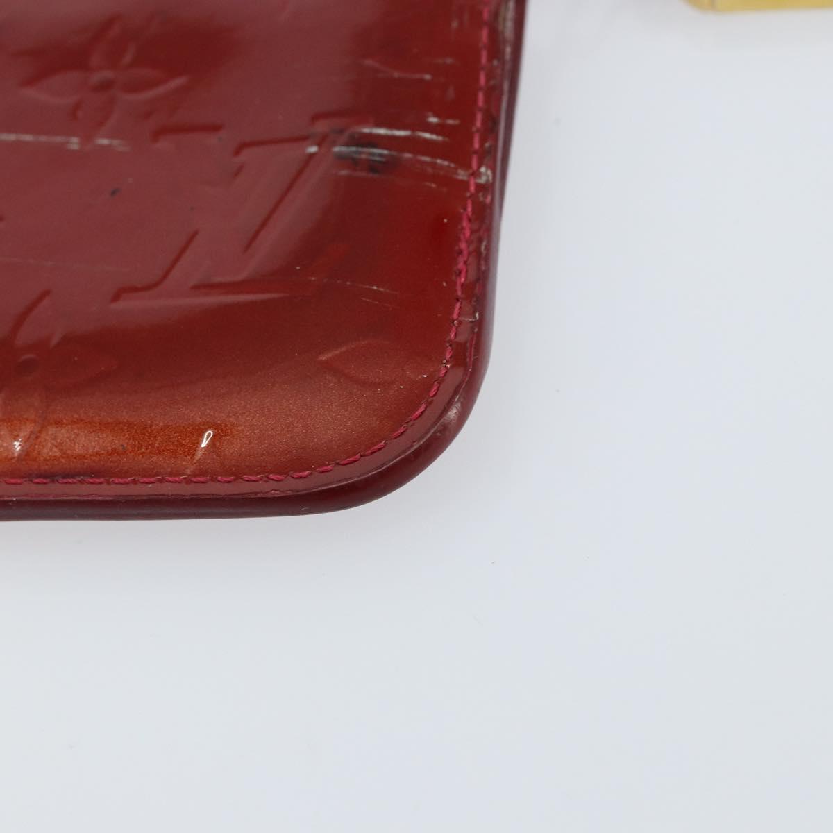 LOUIS VUITTON Vernis Pochette Cle NM Purse Rouge Grunadine M91737 LV Auth 150319