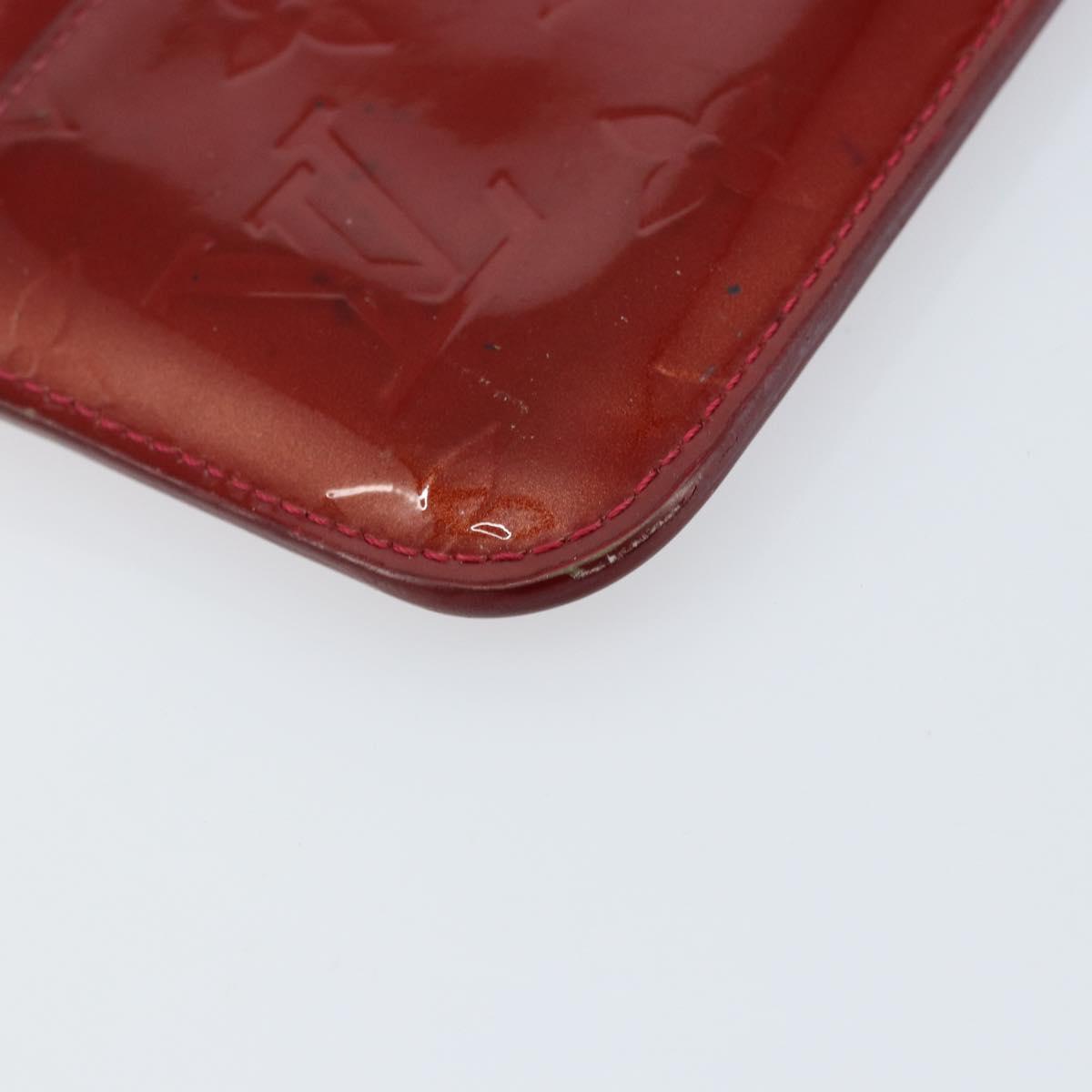 LOUIS VUITTON Vernis Pochette Cle NM Purse Rouge Grunadine M91737 LV Auth 150319