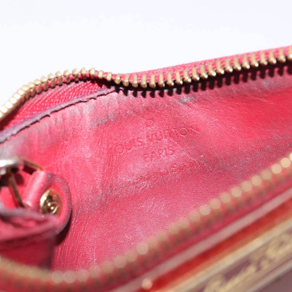 LOUIS VUITTON Vernis Pochette Cle NM Purse Rouge Grunadine M91737 LV Auth 150319