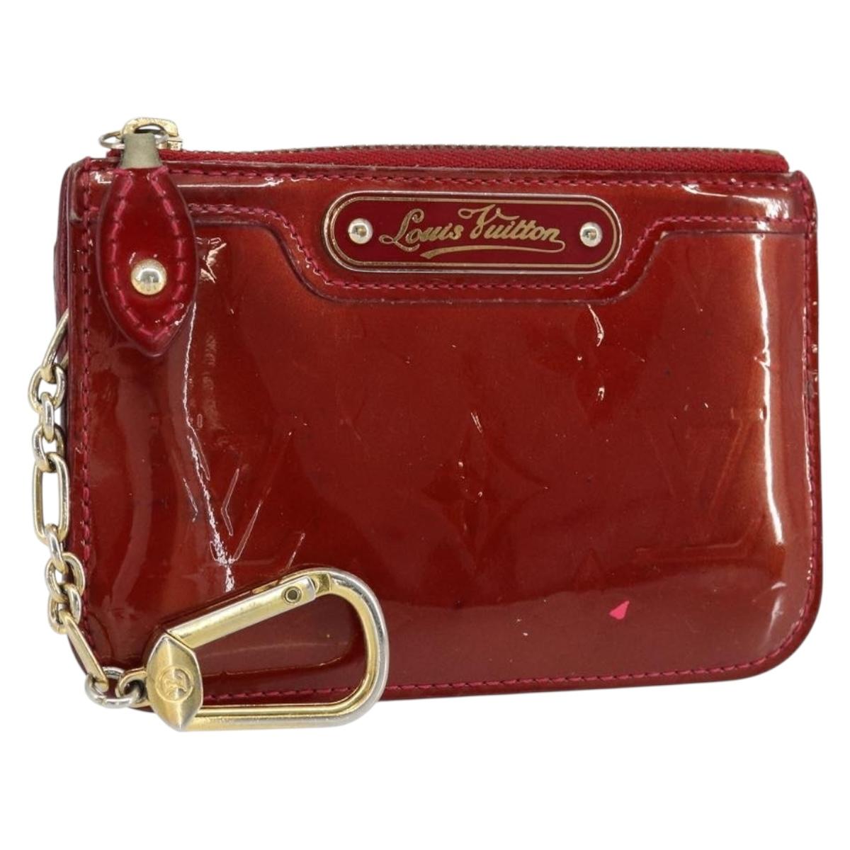 LOUIS VUITTON Vernis Pochette Cle NM Purse Rouge Grunadine M91737 LV Auth 150319