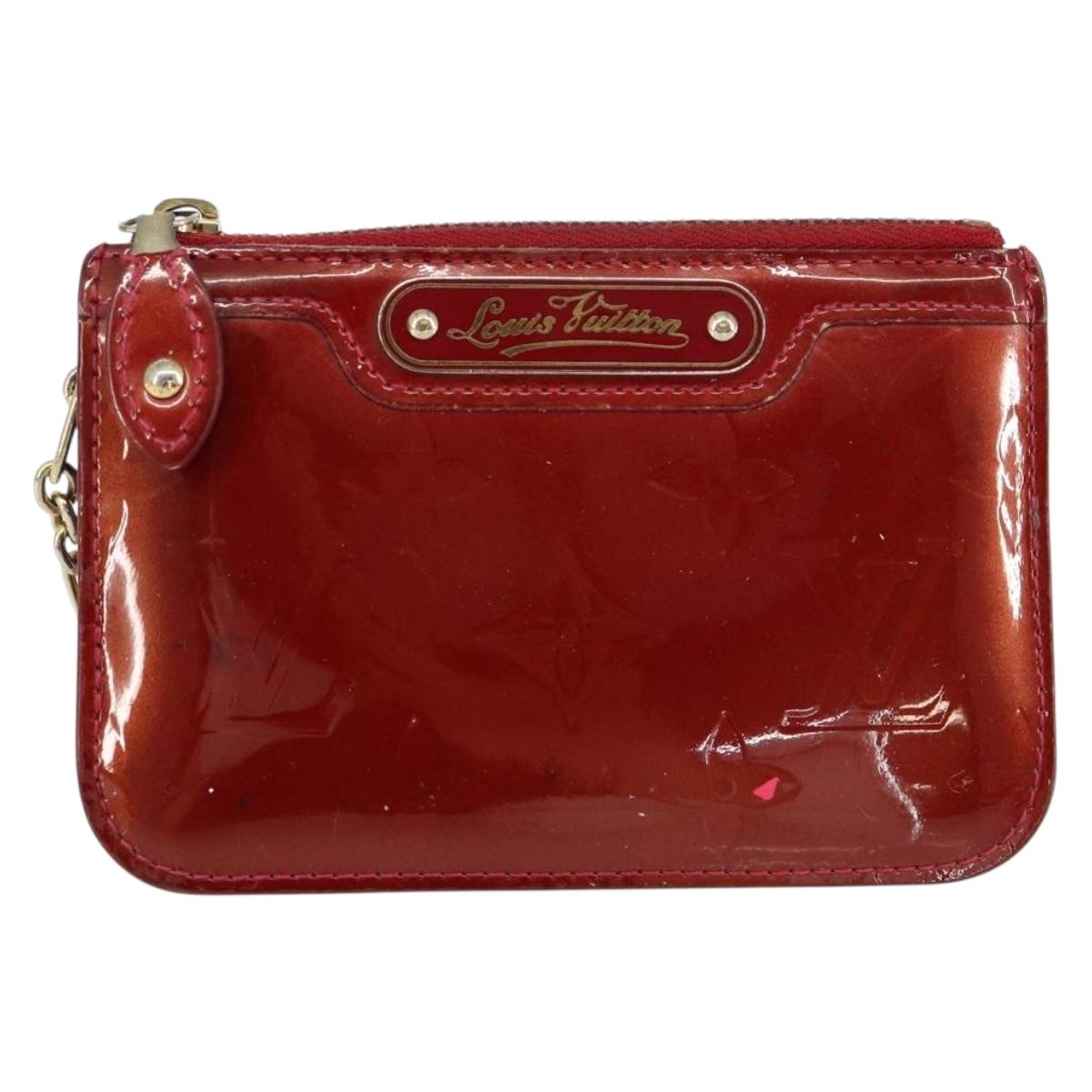 LOUIS VUITTON Vernis Pochette Cle NM Purse Rouge Grunadine M91737 LV Auth 150319
