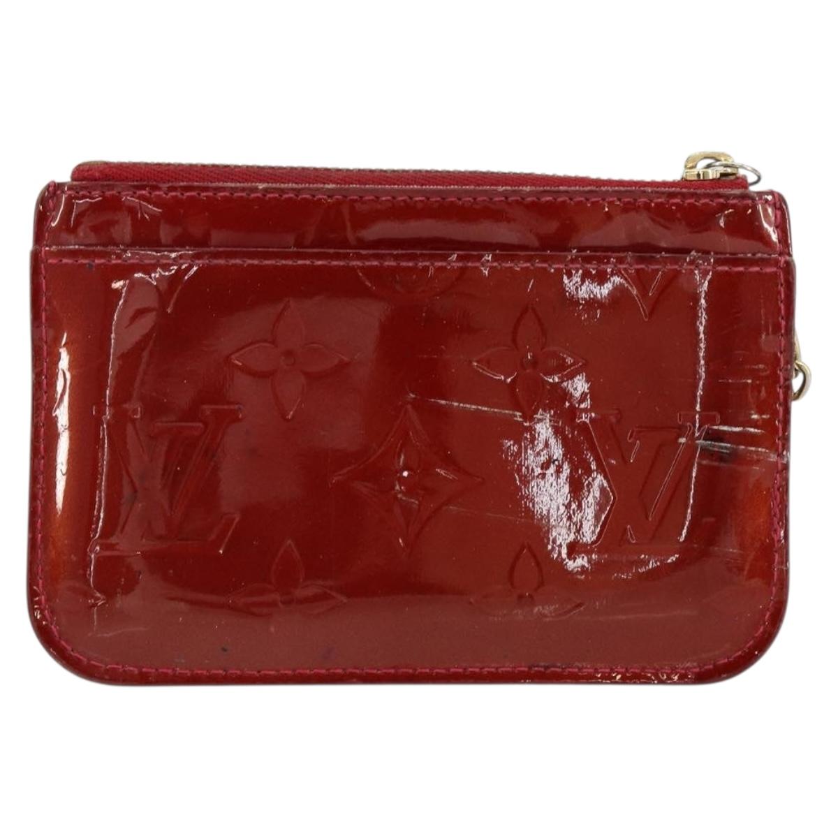 LOUIS VUITTON Vernis Pochette Cle NM Purse Rouge Grunadine M91737 LV Auth 150319