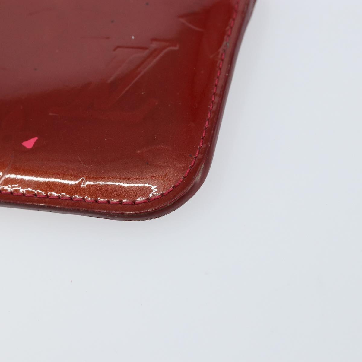 LOUIS VUITTON Vernis Pochette Cle NM Purse Rouge Grunadine M91737 LV Auth 150319