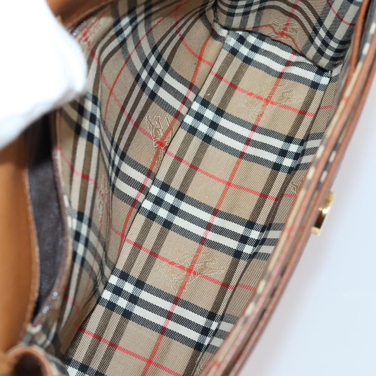 BURBERRY Nova Check Hand Bag Nylon Leather 2 Set Beige Brown Auth 150325
