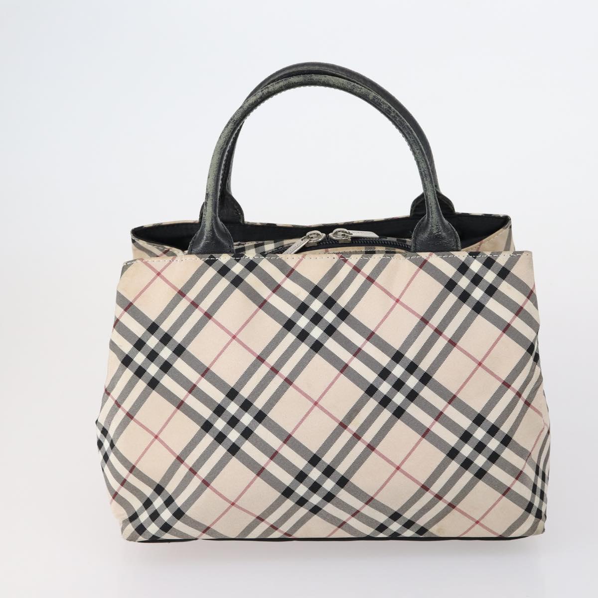 BURBERRY Nova Check Hand Bag Nylon Leather 2 Set Beige Brown Auth 150325