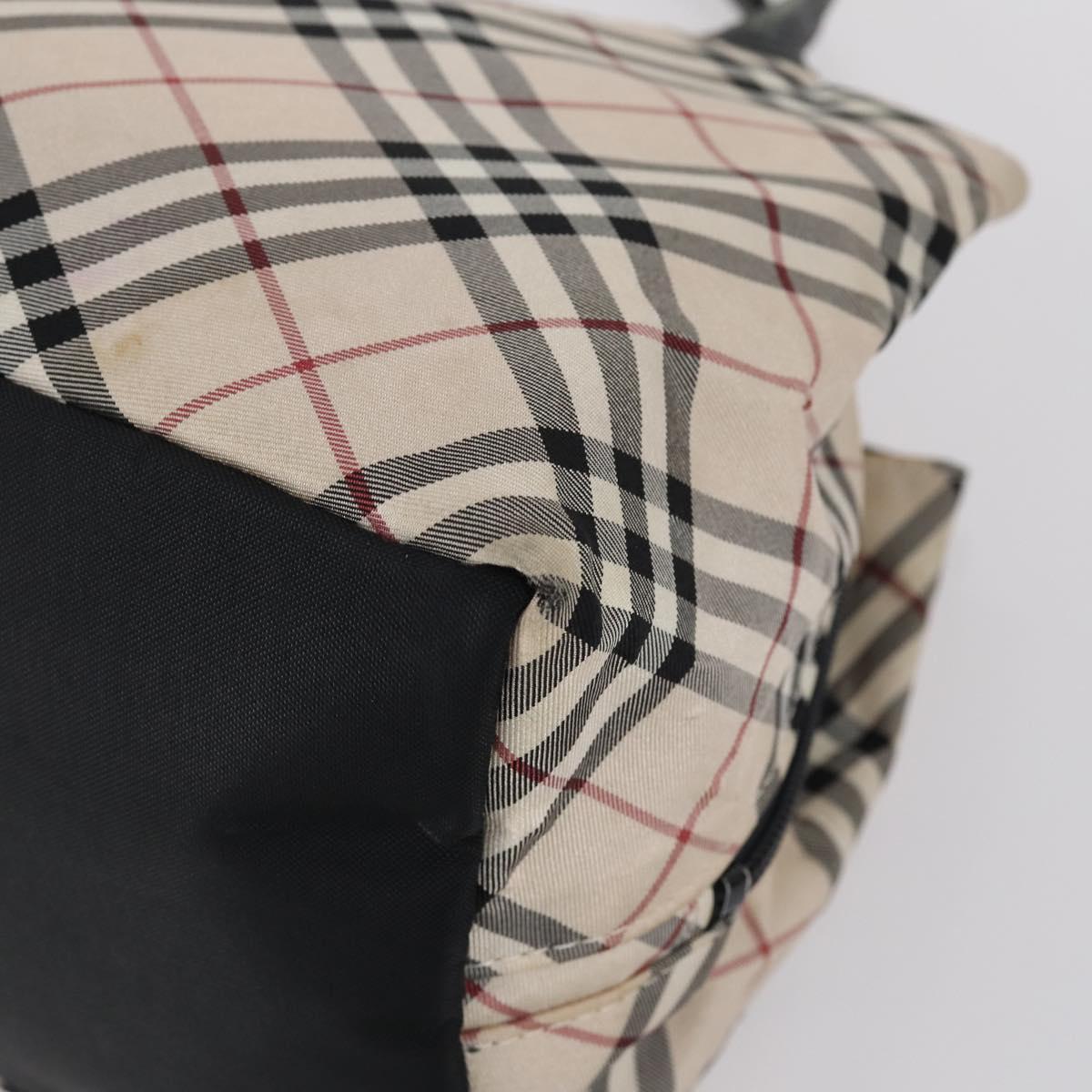 BURBERRY Nova Check Hand Bag Nylon Leather 2 Set Beige Brown Auth 150325