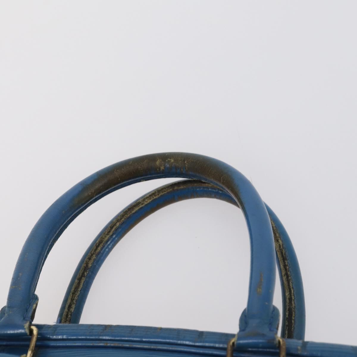 LOUIS VUITTON Epi Porte Documents Voyage Bag 2 Set Black Blue LV Auth 150326