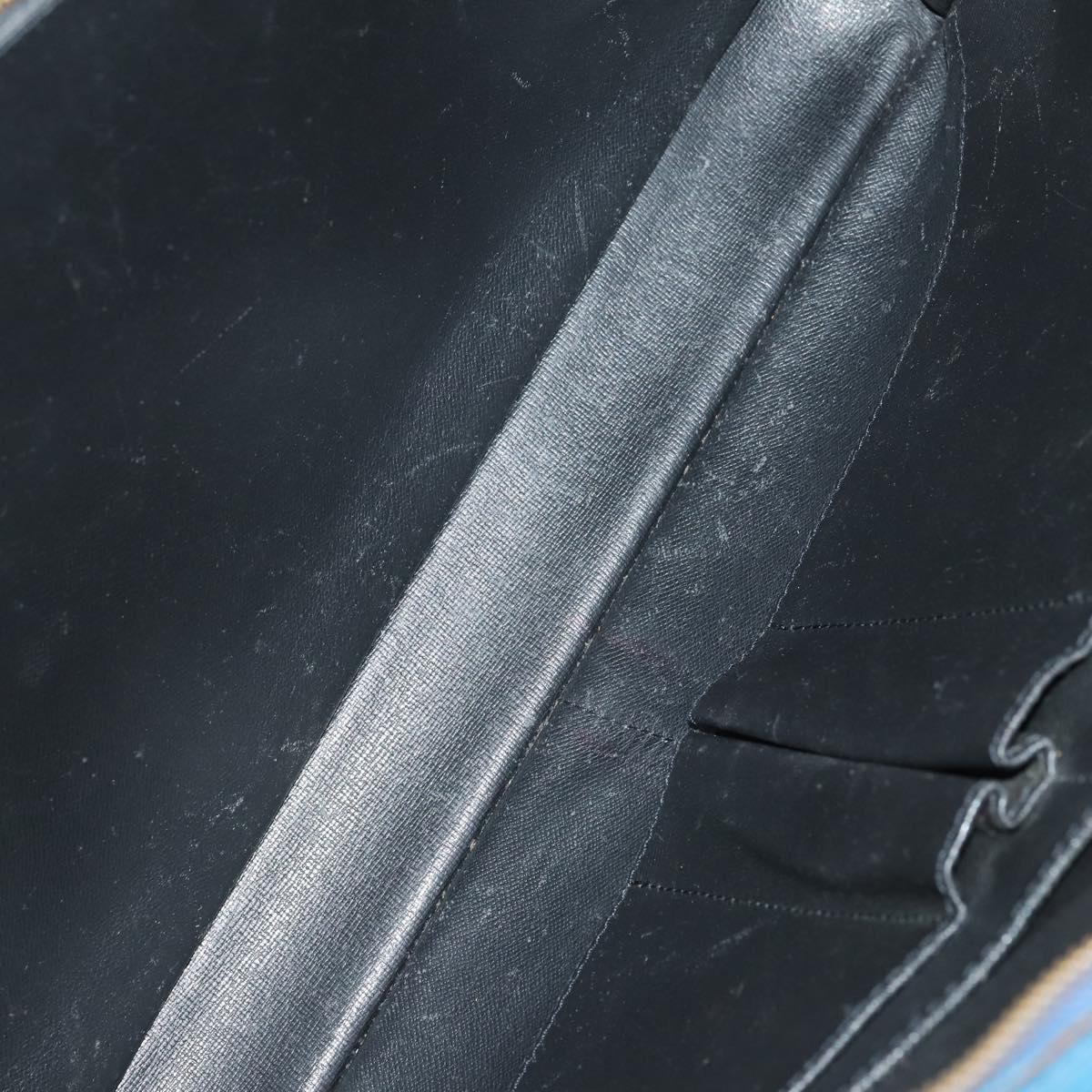 LOUIS VUITTON Epi Porte Documents Voyage Bag 2 Set Black Blue LV Auth 150326