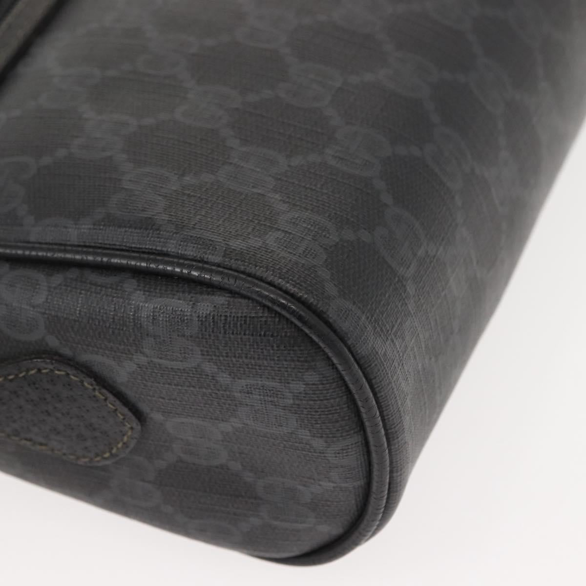 GUCCI GG Supreme Web Sherry Line Bag PVC Black Gold 119 02 088 Auth 150341