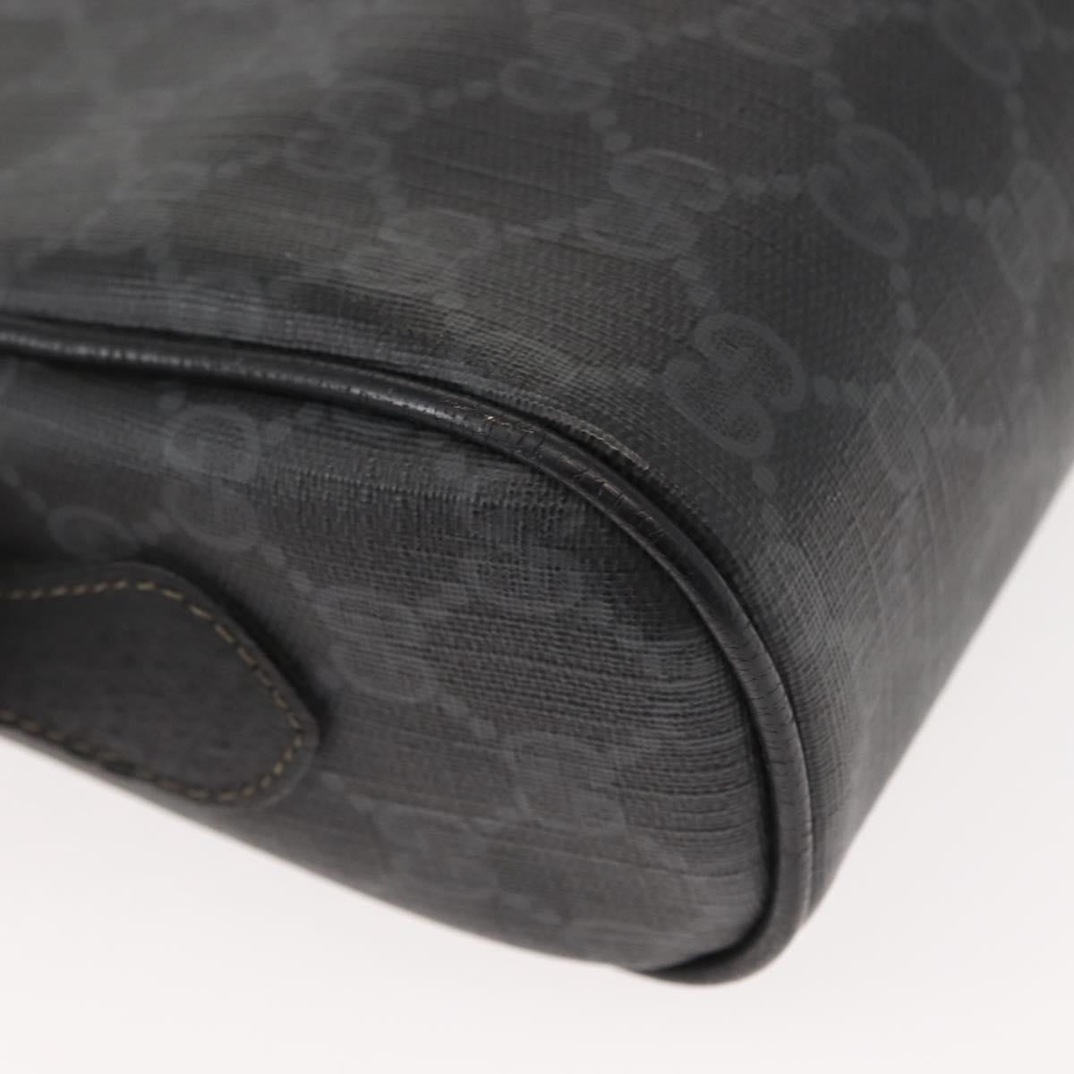 GUCCI GG Supreme Web Sherry Line Bag PVC Black Gold 119 02 088 Auth 150341