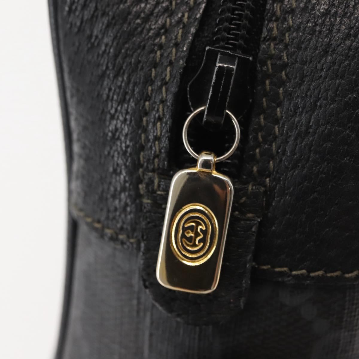 GUCCI GG Supreme Web Sherry Line Bag PVC Black Gold 119 02 088 Auth 150341