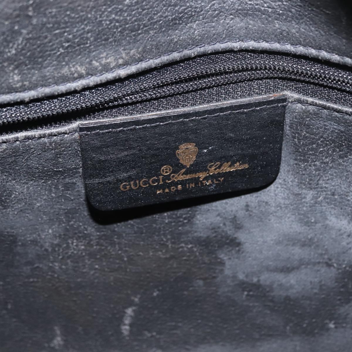 GUCCI GG Supreme Web Sherry Line Bag PVC Black Gold 119 02 088 Auth 150341