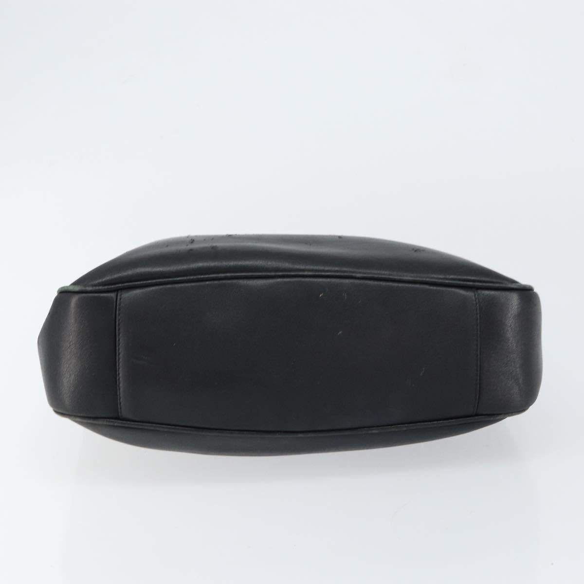 GUCCI Bamboo Hand Bag Leather Black Gold 001 0166 1638 Auth 150344