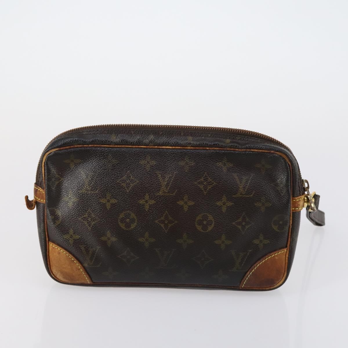 LOUIS VUITTON Monogram Marly Dragonne GM Clutch Bag 2 Set M51825 LV Auth 150355