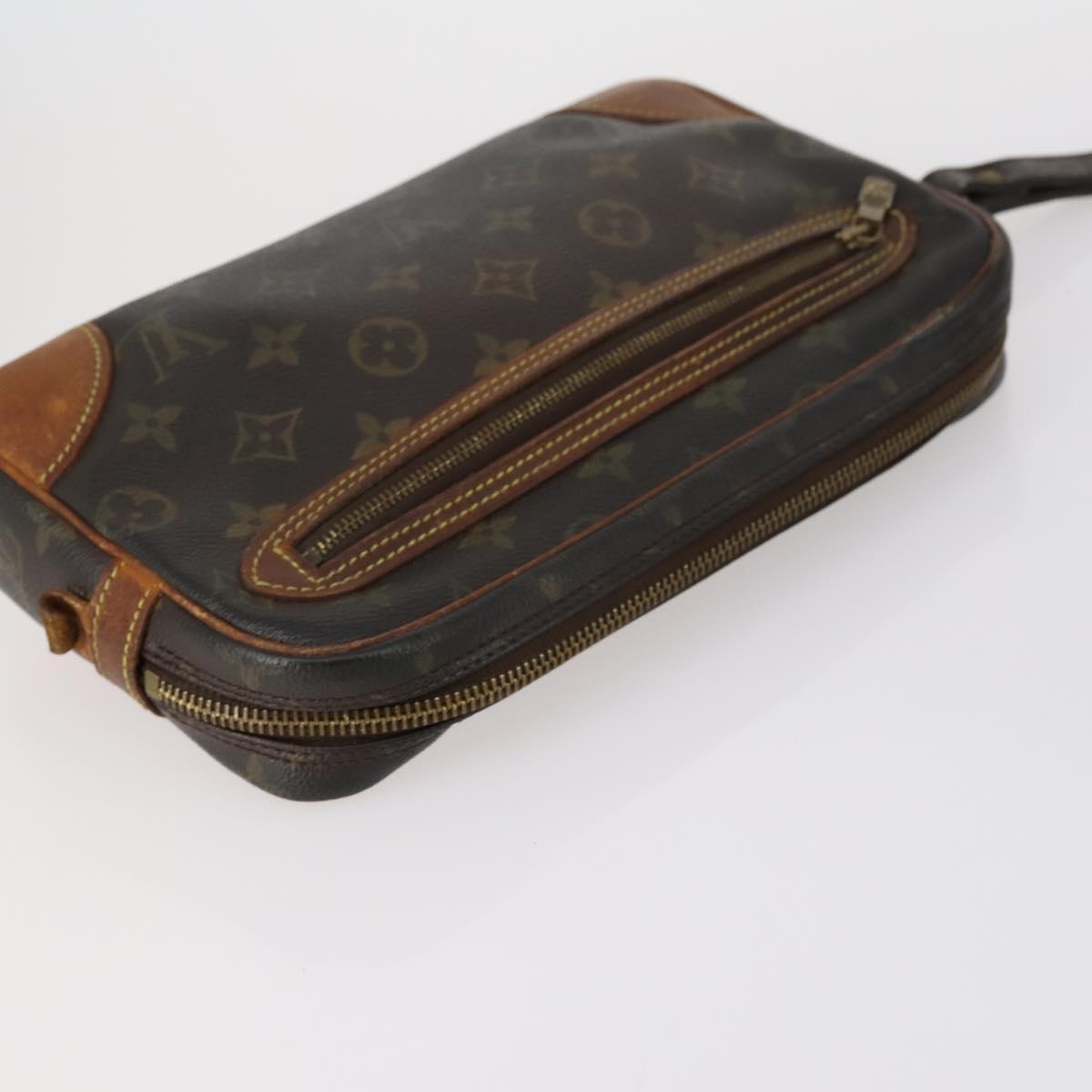 LOUIS VUITTON Monogram Marly Dragonne GM Clutch Bag 2 Set M51825 LV Auth 150355
