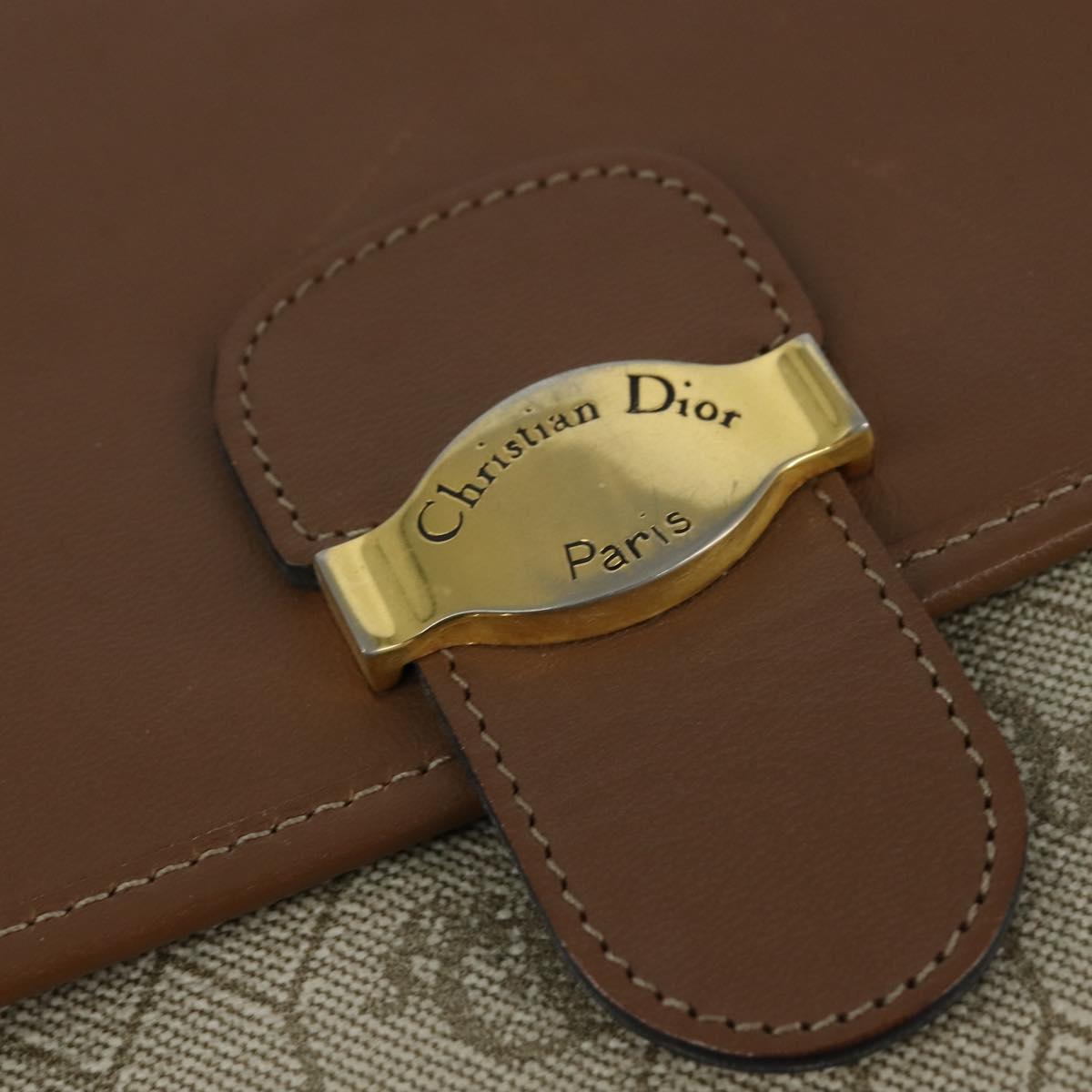 Christian Dior Honeycomb Canvas Shoulder Bag PVC Beige gold Auth 150369