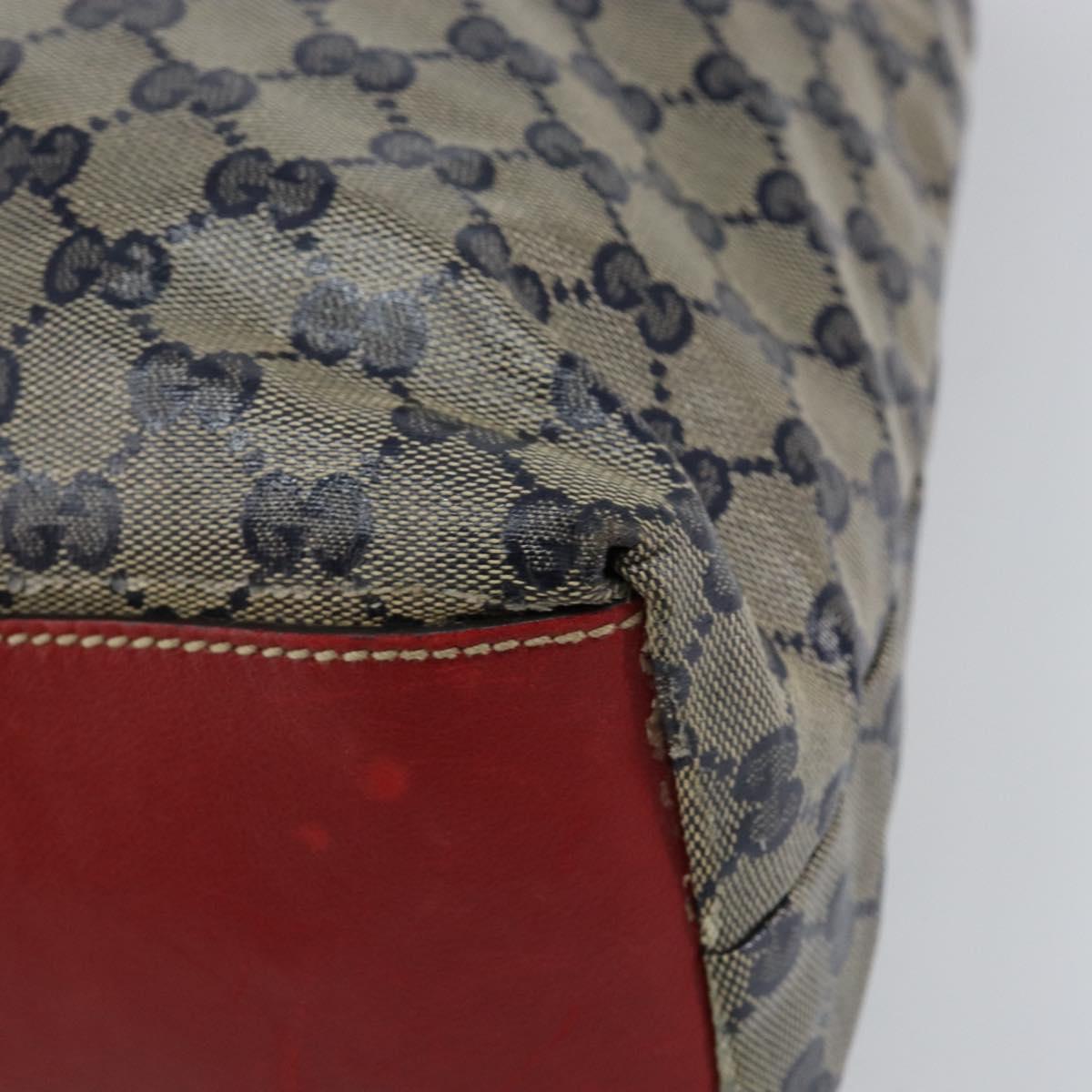 GUCCI GG Crystal Tote Bag Coated Canvas Navy Gold 131233 Auth 150381