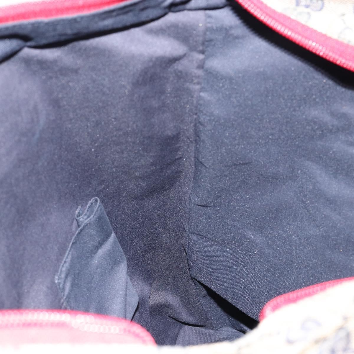 GUCCI GG Crystal Tote Bag Coated Canvas Navy Gold 131233 Auth 150381