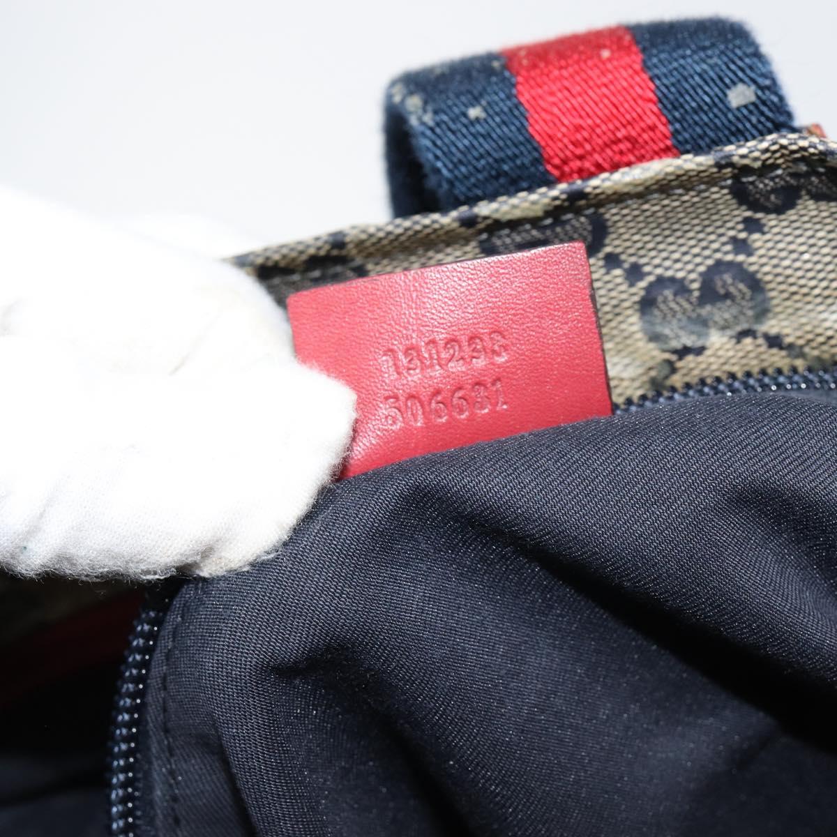 GUCCI GG Crystal Tote Bag Coated Canvas Navy Gold 131233 Auth 150381