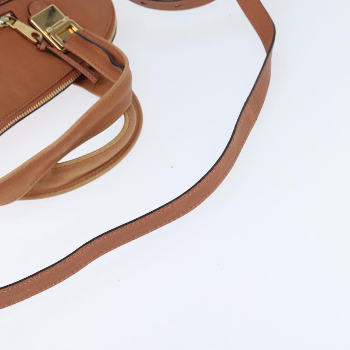Chloe Angie Hand Bag Leather 2way Brown Gold Auth 150382