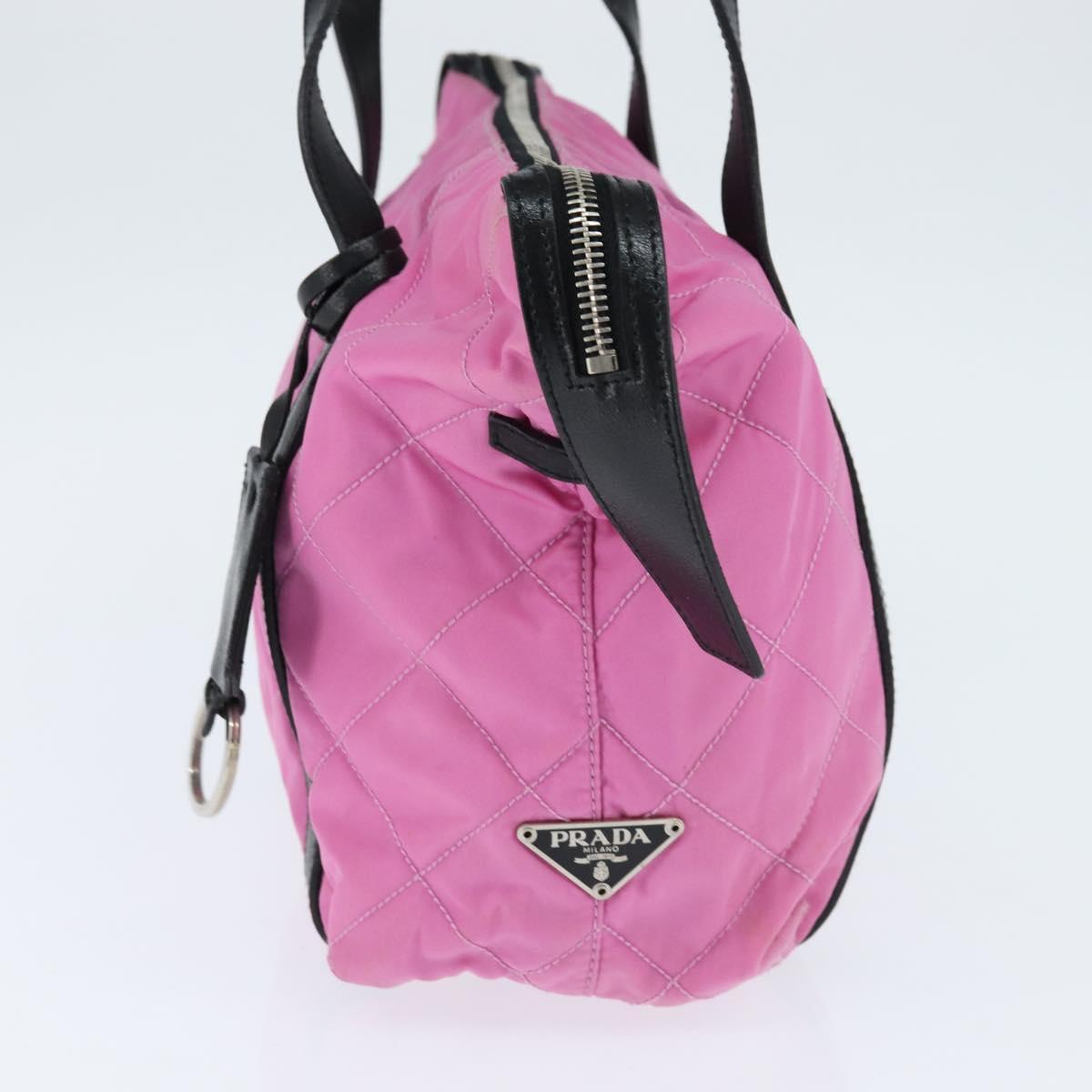 PRADA Shoulder Bag Nylon Pink Silver Auth 150388