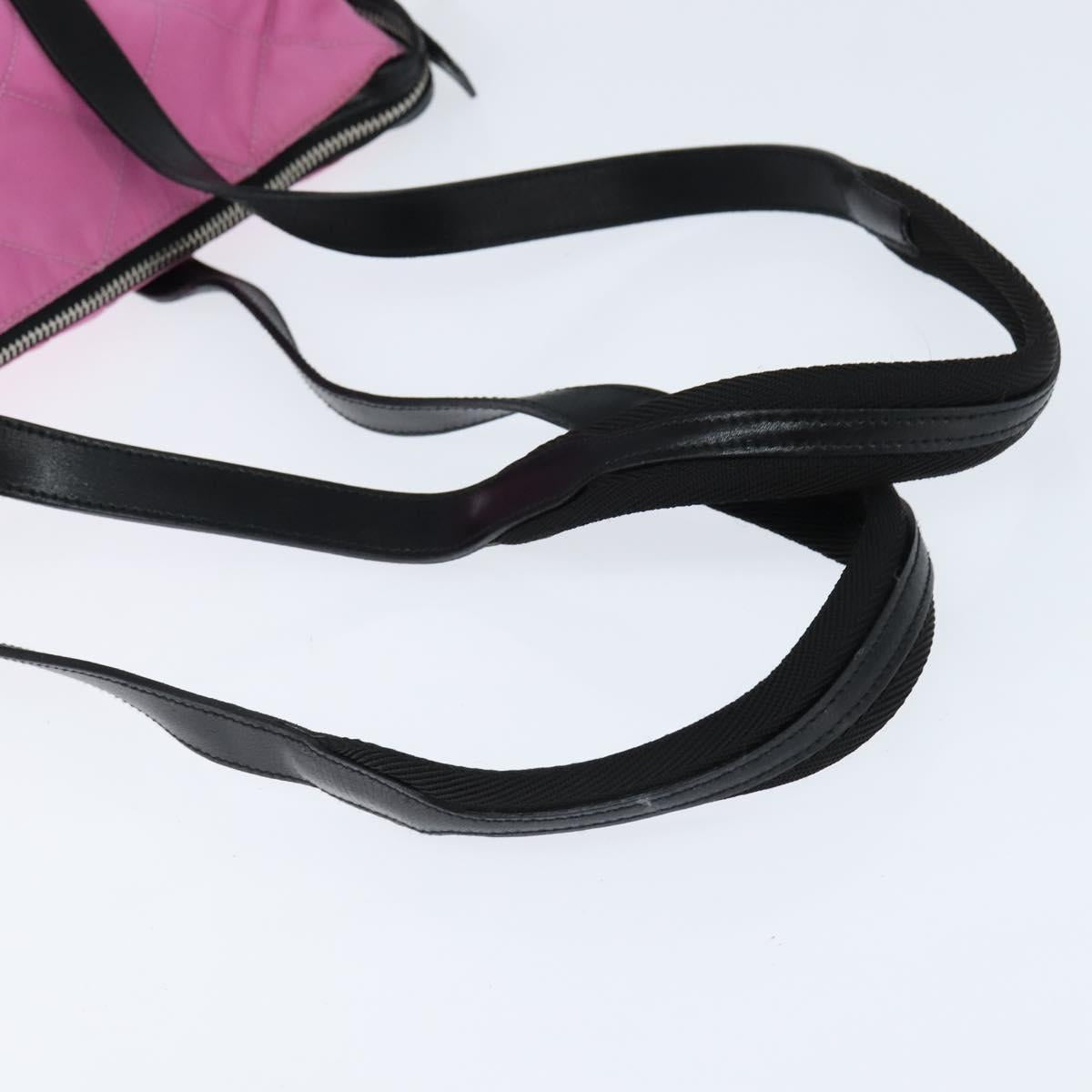 PRADA Shoulder Bag Nylon Pink Silver Auth 150388