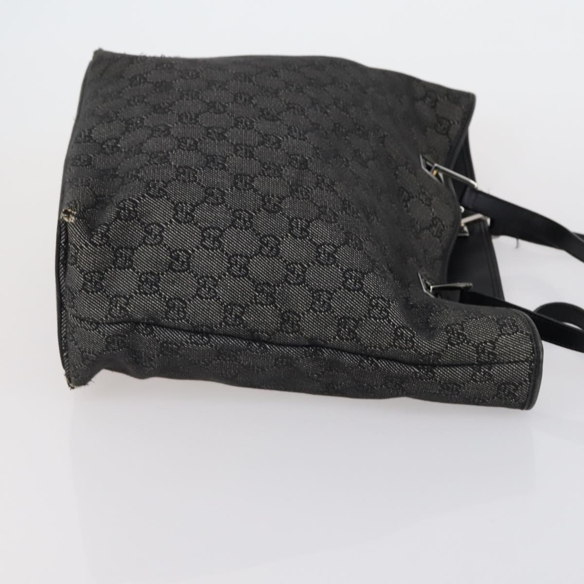 GUCCI GG Canvas Tote Bag 2 Set Light Blue Black Auth 150393