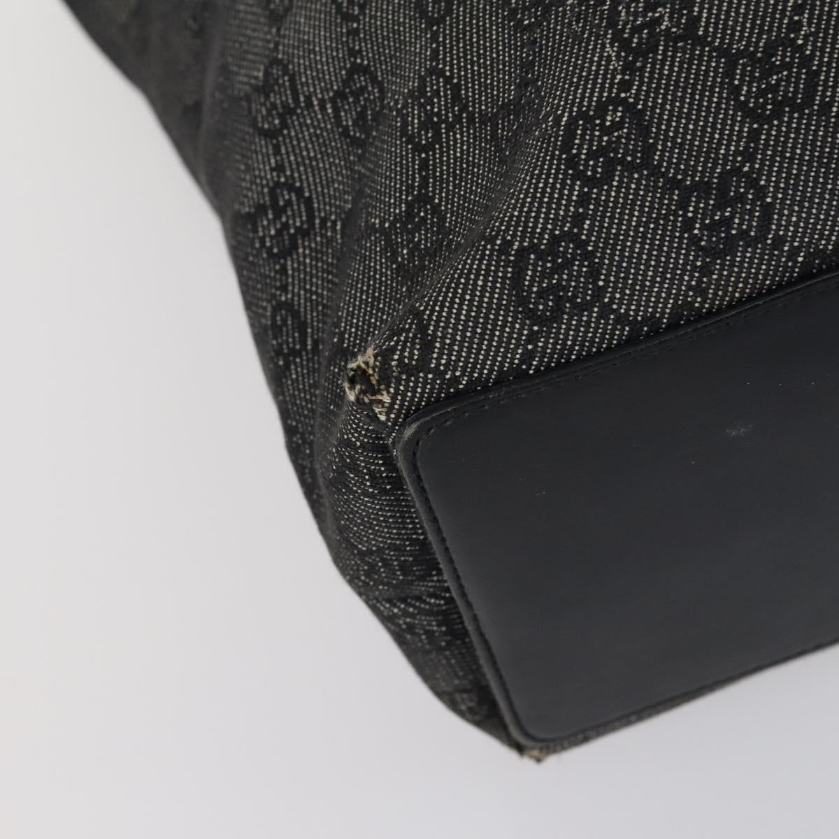 GUCCI GG Canvas Tote Bag 2 Set Light Blue Black Auth 150393