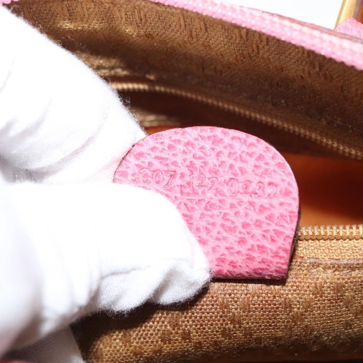 GUCCI Bamboo Mini Boston Bag Suede Pink Gold 007 122 0232 Auth 150408