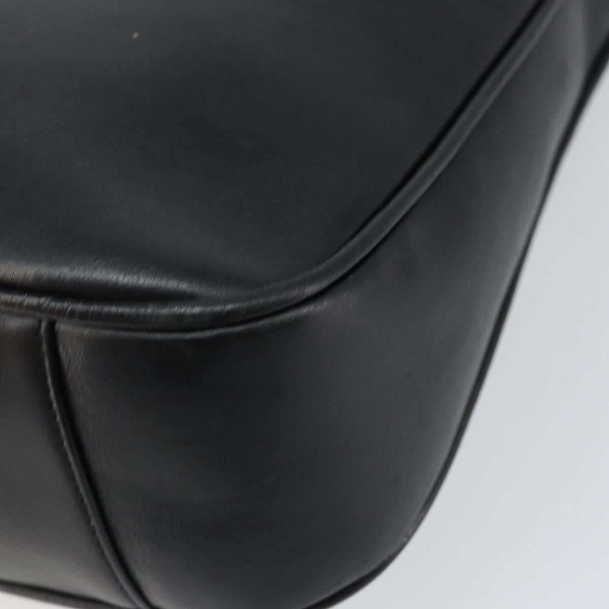 GUCCI Bamboo Shoulder Bag Leather Black Gold 001 3166 Auth 150409