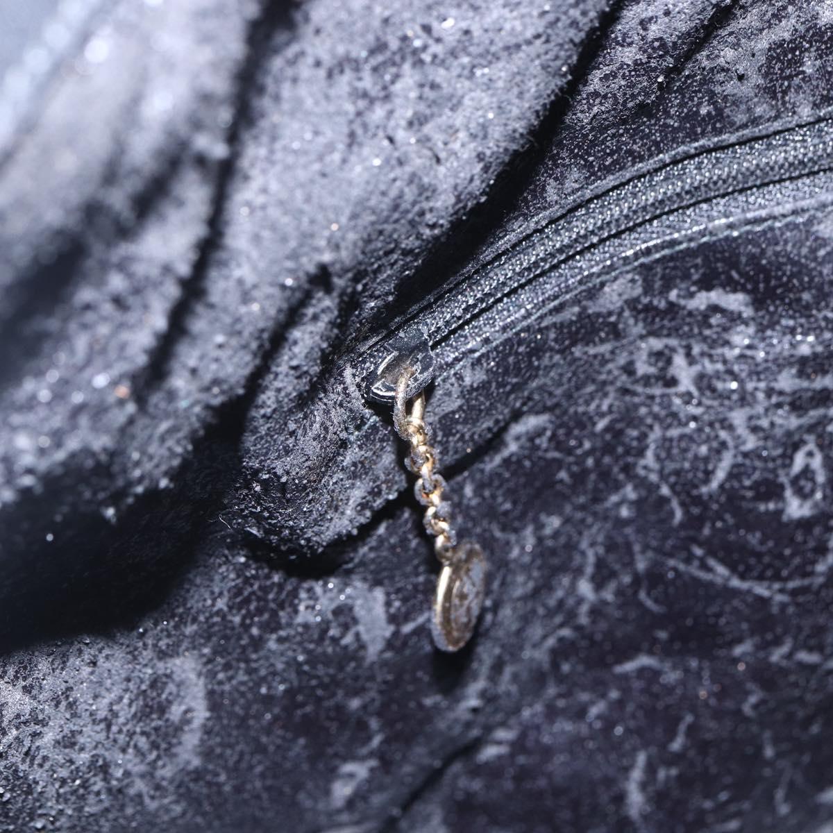 GUCCI Bamboo Shoulder Bag Leather 2way Black Gold 001 1998 1577 Auth 150410