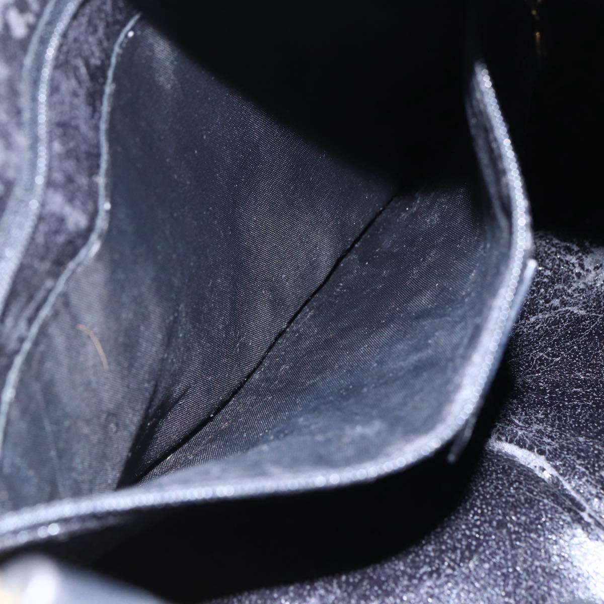 GUCCI Bamboo Shoulder Bag Leather 2way Black Gold 001 1998 1577 Auth 150410