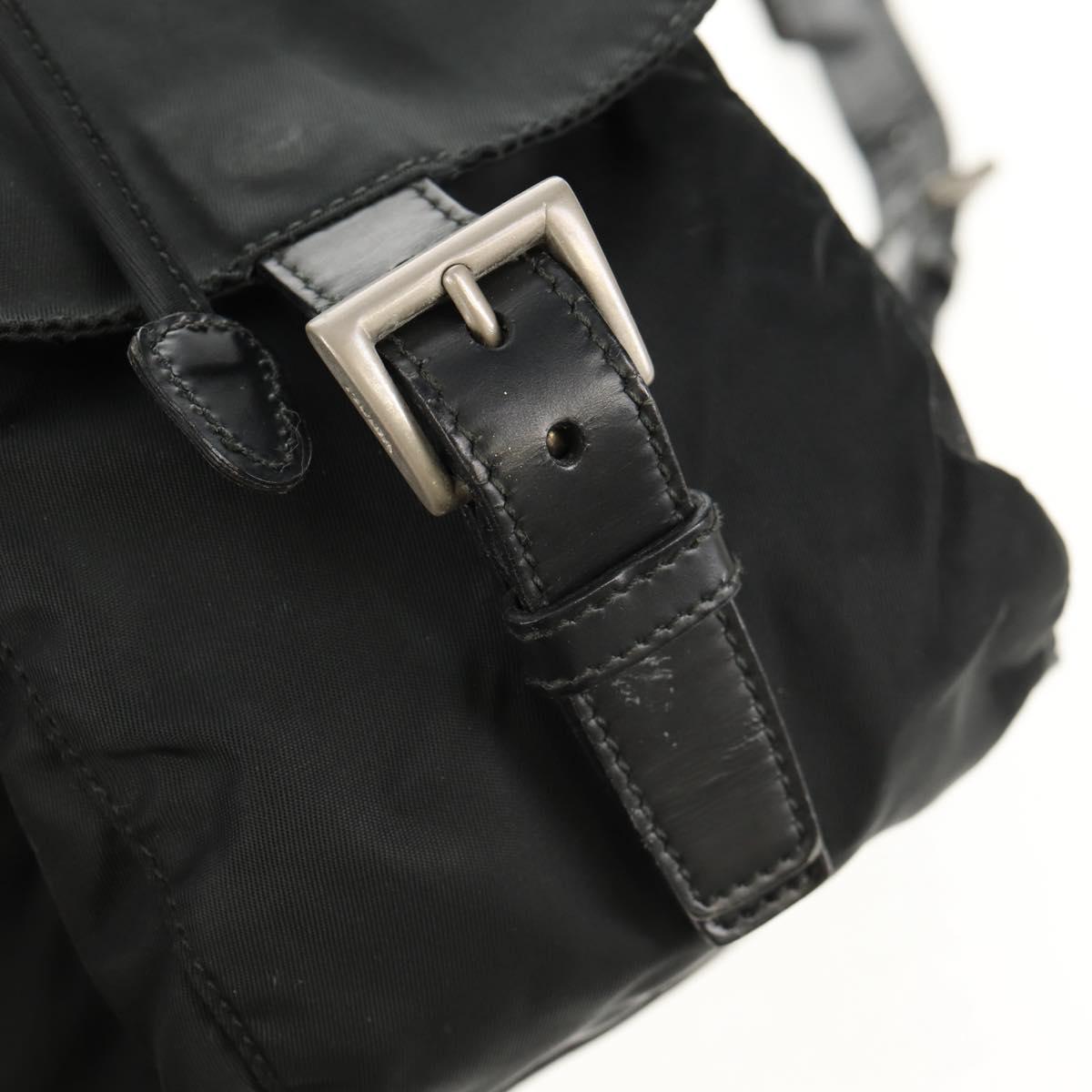 PRADA Backpack Nylon Black Silver Auth 150414