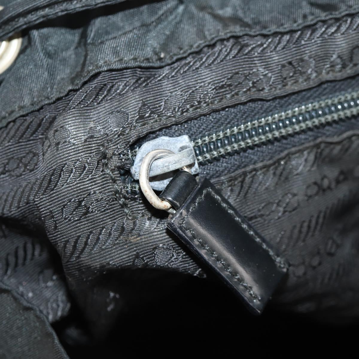 PRADA Backpack Nylon Black Silver Auth 150414