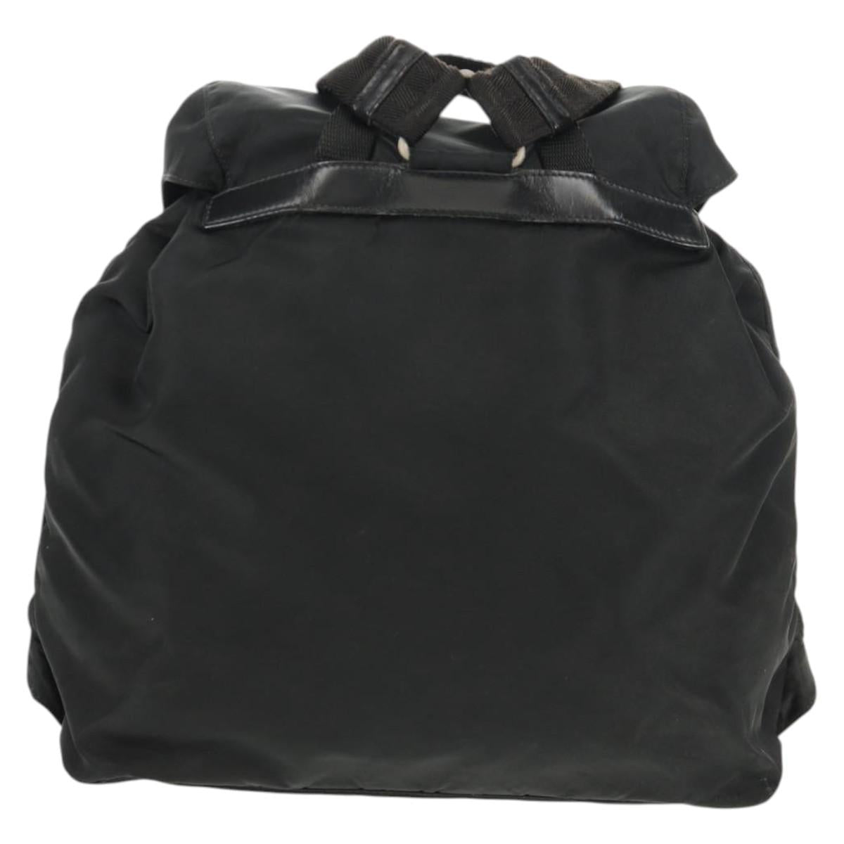 PRADA Backpack Nylon Black Silver Auth 150414