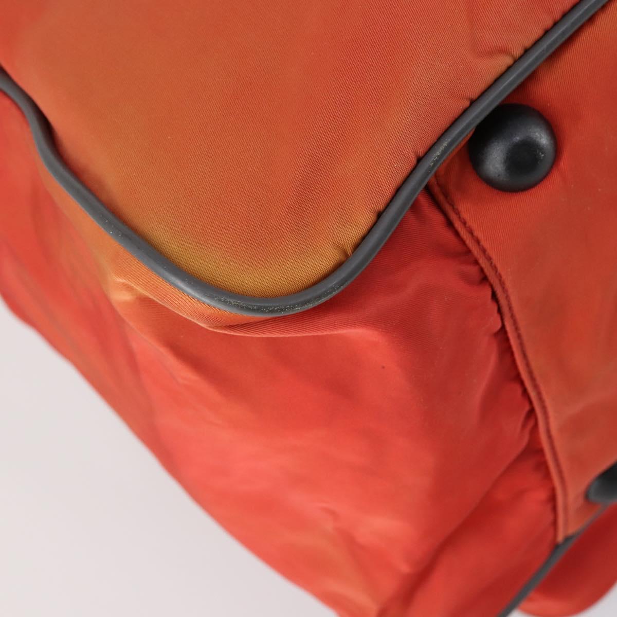 PRADA Boston Bag Nylon 2way Red Silver Auth 150415