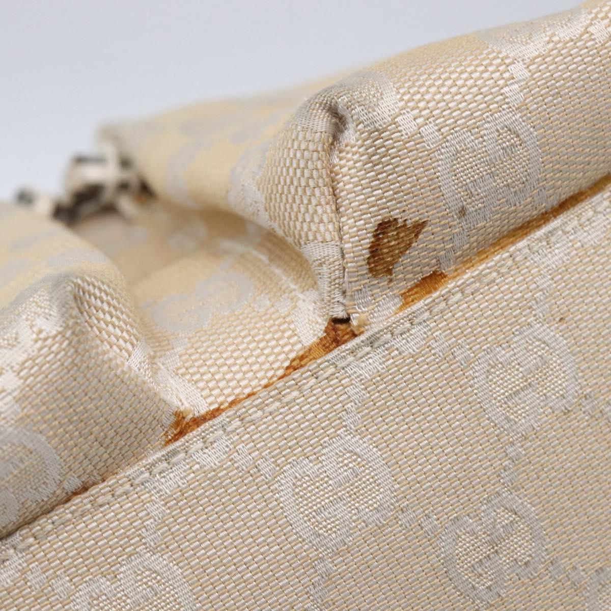 GUCCI GG Canvas Tote Bag Beige Silver 002 1076 2684 Auth 150426