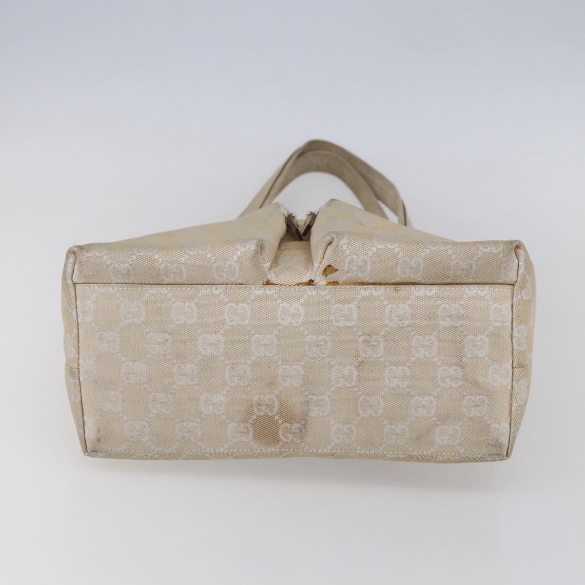 GUCCI GG Canvas Tote Bag Beige Silver 002 1076 2684 Auth 150426