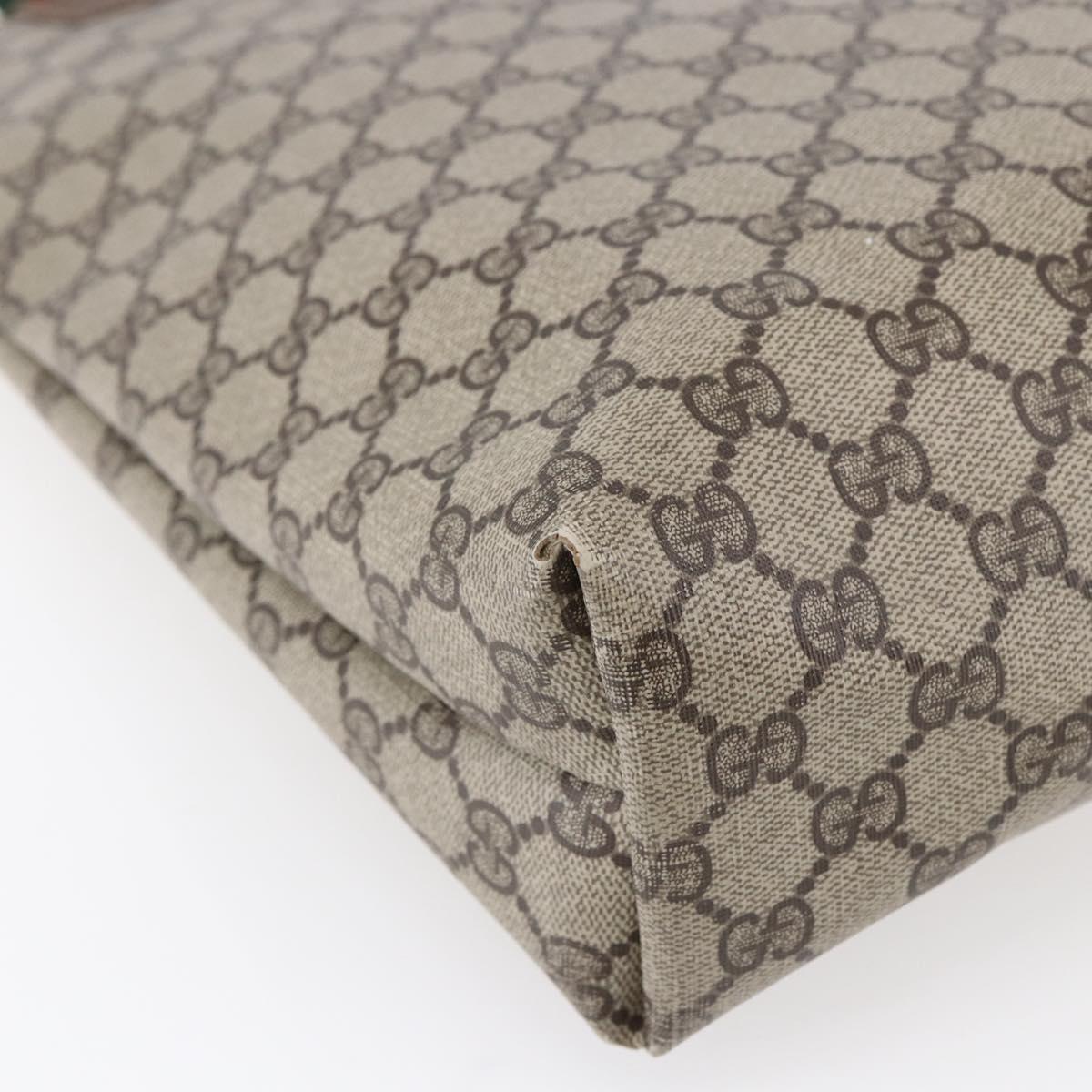 GUCCI GG Supreme Web Sherry Line Tote Bag PVC Beige Red 40 02 003 Auth 150427