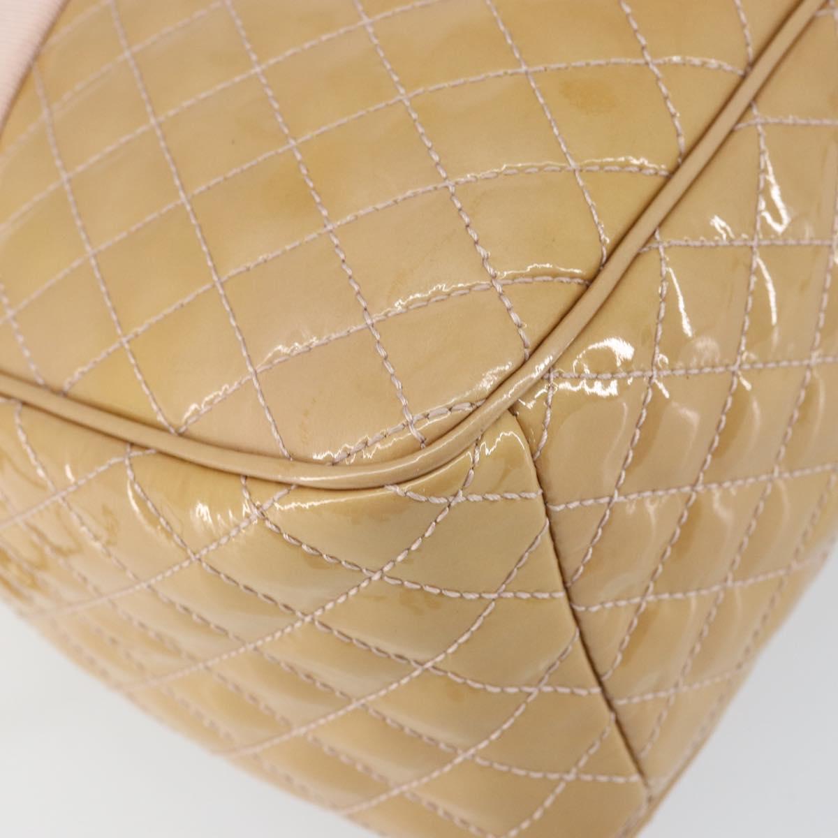 Salvatore Ferragamo Vala Hand Bag Enamel 2way Beige Silver Auth 150429